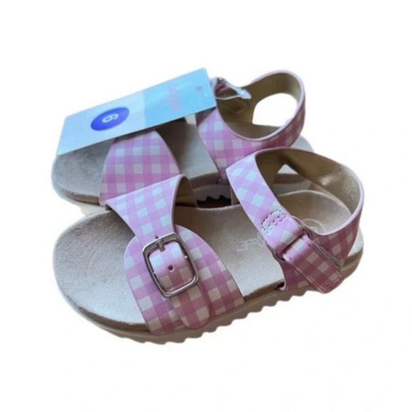 Cat & Jack Other - Toddler Girls Shaelyn Pink Gingham Footbed Sandals - Cat & Jack